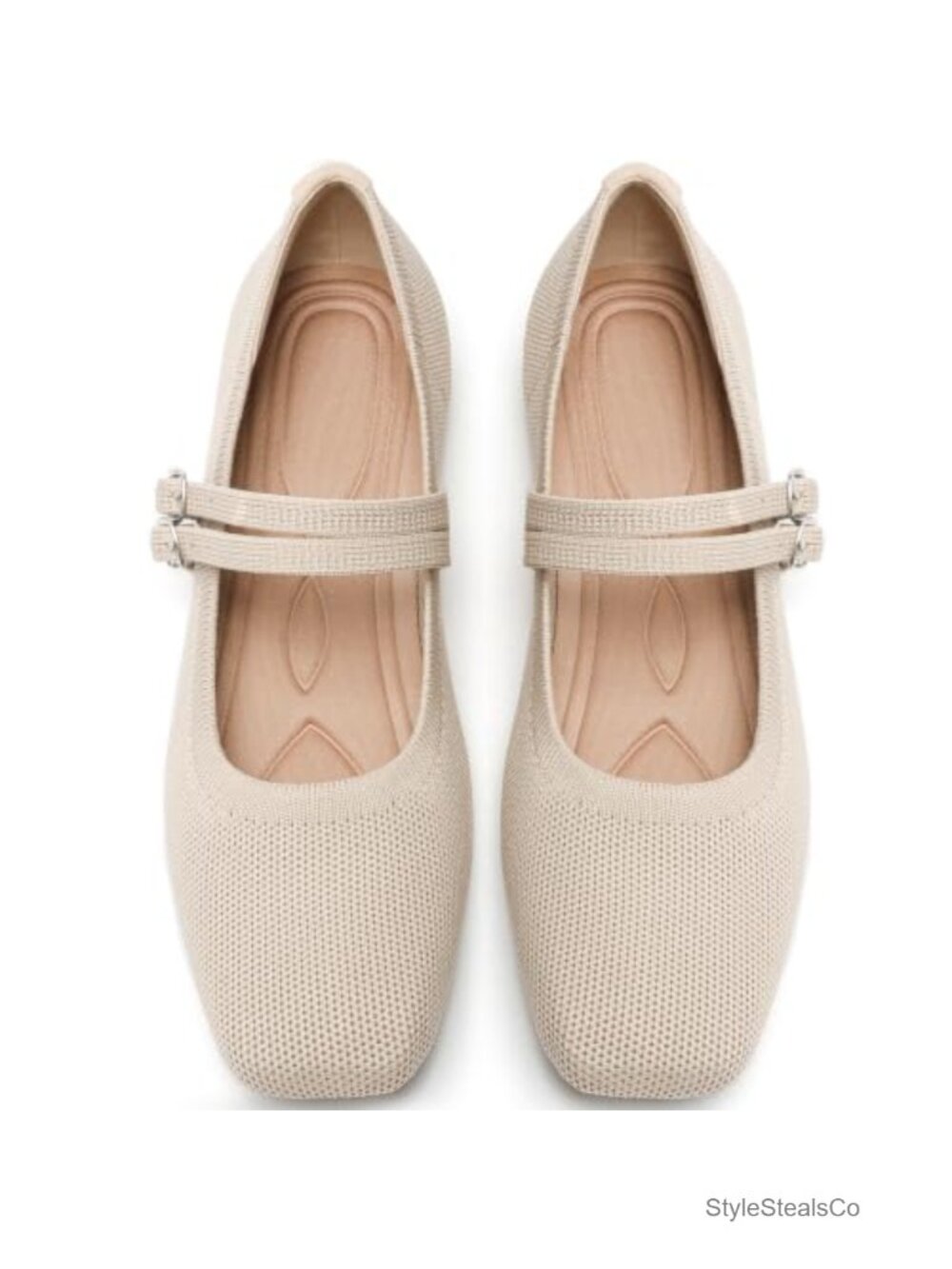 Foldable Ballet Flats Woven Knit Mary Jane Slip On Comfortable Travel Shoes